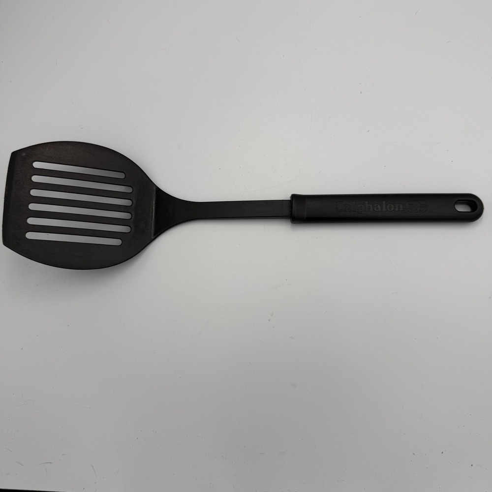 Calphalon Black Nylon Slotted Turner Spatula Heat Resistant 400F Made in USA